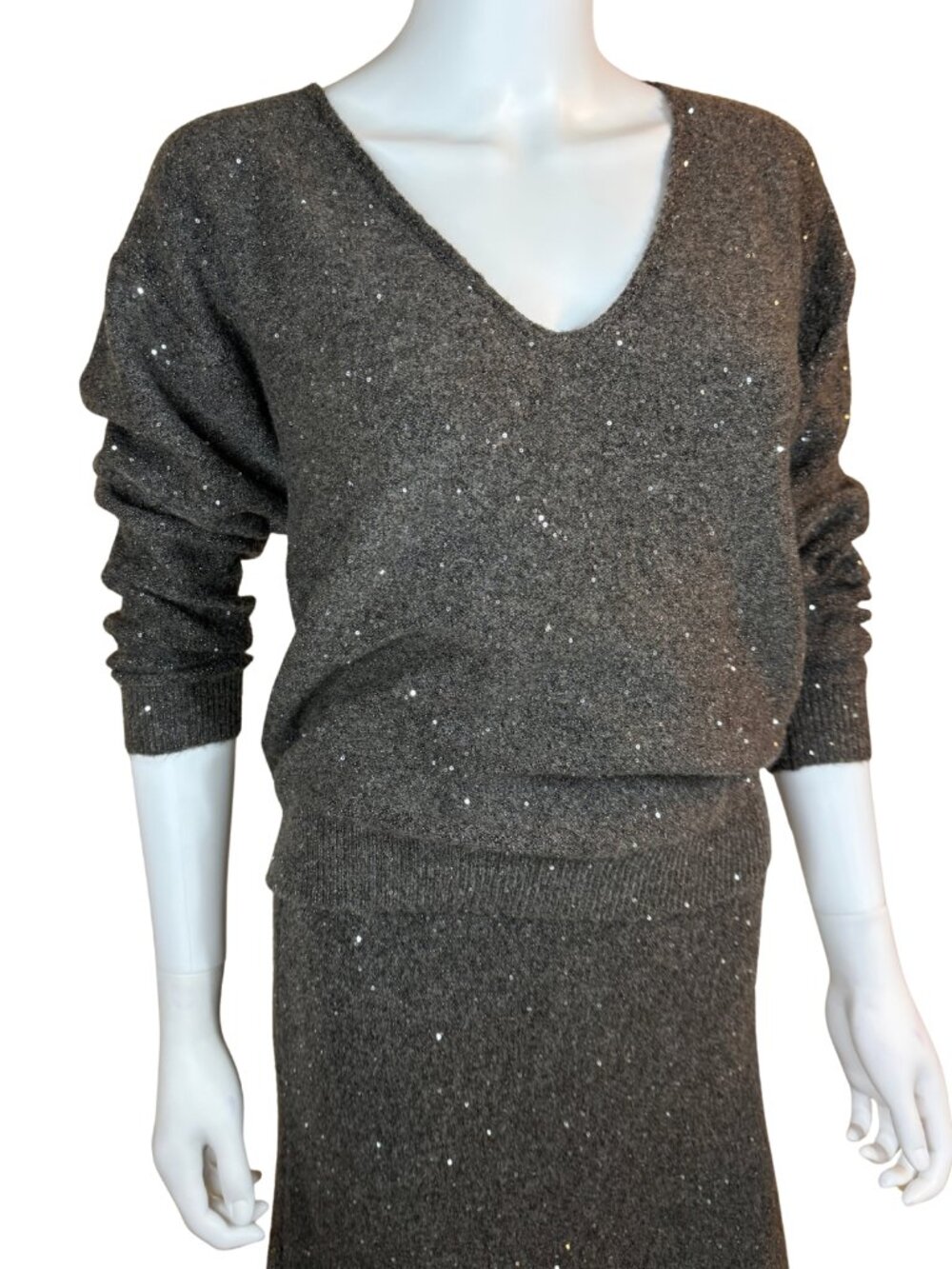 Zara Metallic Knit Sweater Skirt Set 2pc S - Picture 5 of 6